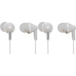 Panasonic RP-HJE125E-W In Ear Wired Earphones with Powerful Sound, Comfortable Non-Slip Fit, Ergofit, Includes 3 Sized Ear Buds, White (Pack of 2)