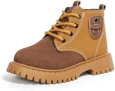 KIDSUN Toddler Boys Girls Boots Kids Work Boots Winter Snow Boot Lace Up Hiking Outdoor Shoes (Toddler/little Kid)