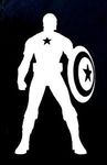 CCI Creative Concept Ideas Captain America Decal Vinyl Sticker|Cars Trucks Vans Walls Laptop|White|5.5 in|CCI362