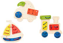 Funskool Ekoplay-Lacing Pattern,Wooden,3 Shapes for Lacing Pieces,Puzzle,for 3 Year Old Kids and Above,Toy
