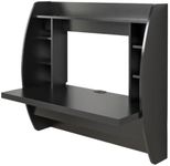 Prepac Black Floating Desk with Storage