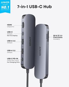 Anker 7-in-1 USB-C Hub – Multiport Adapter with HDMI, SD, USB 3.0