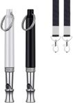 Dog Whistles for Recall, Ultrasonic Anti Barking Silent, Adjustable Dog Training Commands Whistle, with Lanyard x 2 pcs (1 x black + 1 x white)