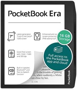 Pocketbook Era E-Reader, Stardust Silver, 16GB | 7ʺ Glare-Free & Eye-Friendly Touch-Screen with E -Ink Technology | Waterproof | Text-to-Speech, Audio- & E-Book Reader | SMARTlight & Built-in Speaker