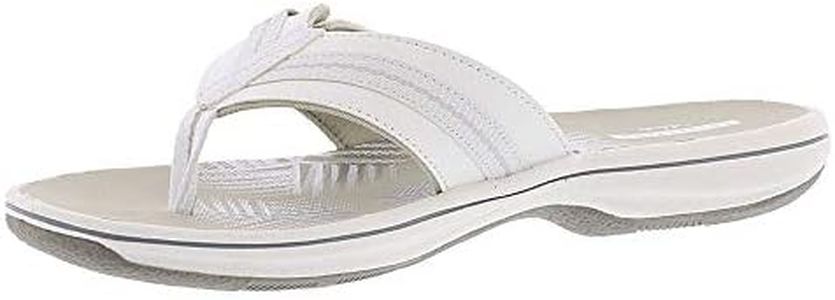 Clarks Womens Brinkley Jazz, White Synthetic, 8