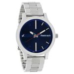 Fastrack Fundamentals Quartz Analog Blue Dial Stainless Steel Strap Watch for Guys-NS38051SM03