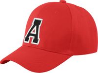 Morefaz New Boy Girl Adjustable Baseball Cap Red Black Letter Children School Caps Kids Hat Sport Alphabet A-Z (A)