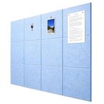 G Gamit Felt Wall Tiles Bulletin Board Large Cork Board Alternative 12 Pack 11.81”x11.81”x0.47” Felt Pin Board Tack Board with Safe Removable Adhesive Tabs for Home Office School 48x36(Light Blue)