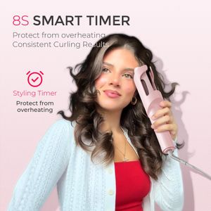 TYMO CURLPRO Rotating Curling Iron 1.25" – Pink