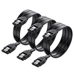 Cable Matters 3-Pack SATA III 6.0 Gbps SATA Cables 60cm (SATA 3 Cable, SATA data Cable, SATA Cable) Black