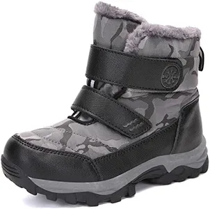 UBFEN Boys Girls Snow Boots Kids Winter Warm Outdoor Slip Resistant Cold Weather High Top Shoes Size 10.5 Little Kid