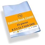 perfect line • Pack of 25 Exercise Book Covers, 8.3 x 11.7 inch, Transparent Recyclable Plastic Book Covers, Embossed Book Cover Protector DIN A4 (8.3 x 11.7, Inches)