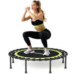 48" Rebounder Trampoline for Adults, Quiet & Stable Mini Fitness Trampoline for Indoor & Outdoor Exercise, 8mm Bungee Cord Rebounder for Workout, Max Load 330 lbs