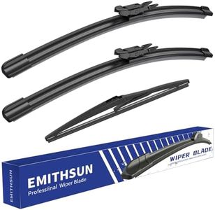 3 Wipers for 2007-2014Smart Fortwo Windshield Wiper Blades, 23"+21"+10"
