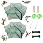 ZffXH 2 Pcs Fish Trap Minnow Trap Fishing Bait Trap Foldable Crab Crayfish Fish Minnow Crawdad Shrimp Net Cast Portable