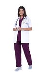 POLARIS MEDIFABRICS Women's Half Sleeves Active Polyester Medical Lab Coat with Front Buttons | 3 Pockets Apron, Uniform for Doctors, Nurses and Dentists | Pack of 1 | XXXL, White