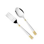 FnS RAGA 24 Karat Gold Plated 12 Pcs Cutlery Set (6 Pc Dinner Spoons, 6 Pc Dinner Fork)