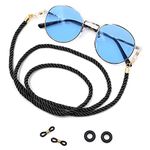 Kalevel Eyeglass Chain Holder Strap Lanyard for Women Men Kids Stylish Sunglasses Reading Glasses Chain and Cords, Black, Medium