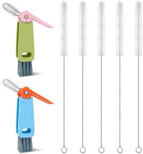 7Pcs 3-in-1 Cup Lid Gap Cleaning Brush & Straw Brush Set, Reusable Metal Straw Cleaner Brush, Multifunctional Cleaning Kit for Various Cup Lids