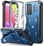 SOiOS for Samsung Galaxy A03S Phone Case: Built in Hard Kickstand & Touch Protector Military Shockproof TPU Durable Soft Rugged Heavy Duty Armor Full Body Protection Grade Phone Cover - Blue