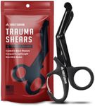 EVERLIT Trauma Shears Black Titanium Coated Non-stick Blades Stainless Steel Bandage Medical Scissors for EMT EMS Doctor and Nurses (6" Compact, 1 Pair)