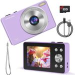 4K Digital Camera, Camera for Kids Real 13MP Point and Shoot Digital Cameras with 32GB SD Card 16X Zoom, 2.83'' Portable Vintage Small Camera for Teens Kids Boys Girls Gift Purple