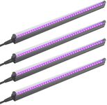 Led Black Light Bar 4 PACK, 18W 2ft T5 UV Blacklight Tube Glow in The Dark for Party Supplies, Stage Lighting, Fluorescent Poster, Body Paint, Halloween, Christmas, Night Club, Festivals Décor