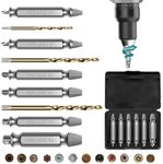 AHDXKUE 6PCS Damaged Screw Remover and Extractor Bit Set with 3 Twist Drill Bit, Screw Extractor Set Tool, Model HSS 6542 Broken Bolt Extractor for Stripped, Rusted, and Stubborn Screws