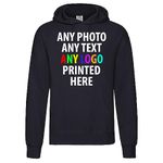 Expert Workwear Personalised Unisex Hoodie Pullover Custom Print Hooded Sweatshirt Top - ANY PHOTO | ANY LOGO | ANY TEXT | ANY COLOUR Deep Navy