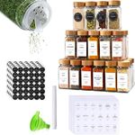 15pcs Glass Spice Jars with Labels 