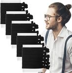 30 Pcs Knotted Elastic Flat Hair Ties for Men's Long Curly Hair, No Crease Man Bun Ties (Black)