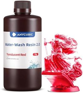 ANYCUBIC Water Washable 3D Printer Resin 2.0, 405nm High Precision 3D Resin, Low Shrinkage Photopolymer Resin for 4K/8K/12K Capable LCD DLP Resin 3D Printer Printing (Clear Red, 1000g)