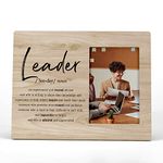 FONDCANYON Leader Definition Picture Photo Frame,Boss Appreciation Picture Frames, Corporate Leadership Colleague Thank You Mentor Gifts, Team Leader Gifts For Women Men Leaders(4x6 Inch Photo)