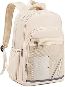 Bluboon Backpack for Women 15.6 Inch Laptop Bookbag College School Backpack Girls Schoolbag Compartment Daypack for Business, Solid Beige, Daypack Backpacks