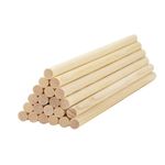 HOSSIAN Wooden Dowel Rods 20PCS Wood Sticks Wooden dowels for Crafts-Unfinished Round Hardwood Sticks (Birch Wood 1/4" x 12")