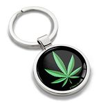 Biomar Labs® 3D Metal Marijuana Cannabis Hemp Weed Leaf Keyring Key Ring Accessories Men Women Keychain Gift KK 157