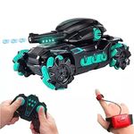 Junona RC Crawler Tank Fight Car, Shooting Water Bullets Remote Control Car, 2.4Ghz Gesture Sensing 4WD Battle Stunt Car with, 360°Rotating Shooting for Gift for Boys & Girls