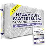 Single Size Heavy Duty Mattress Bag for Moving and Storage - Reusable Waterproof Mattress Cover for Moving, Storage and Protect Beds from Stains, Dust, and Pest Damage