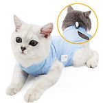 Cat Surgery Recovery Suit for Surgical Abdominal Wounds Home Indoor Pet Clothing E-Collar Alternative for Cats After Surgery Pajama Suit