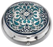 Sea Gems presented by Celtic Glass Designs Pill Box (standard size) in an Arabesque Design in Blue Colour