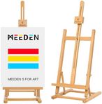 MEEDEN Tabletop Easel for Painting, Large H-Frame Wooden Easel Stand, Adjustable Table Painting Easel for Adults, Portable Art Craft Desktop Display Easel, Holds Canvas Art up to 25"- Natural