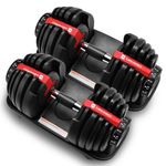 MAXPRO MAXBELL 2.5 Kg- 24 Kgs Adjustable Dumbbell Set of 2,15-in-One Weights Training with Anti- Slip Handle,Designed in USA,Easy weight adjustment safety locking mechanism strength training for home gym, body workout,fitness workout at Home for Men & Women(MP-DS024P)
