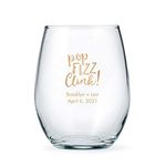 Weddingstar Customizable 15oz Large Stemless Wine Glass Personalized Full Color Print Wedding Favors - 60 Pack