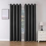 Joydeco Blackout Curtains 2 Panels, Black Out Curtains 84 Inches Long, Room Darkening Grommet Curtains for Bedroom Living Room Windows (W52 x L84 Inch, Dark Grey)