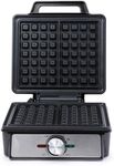 Salter EK5848 Waffle Maker Machine – Non-Stick Dual Waffle Iron Plates, Deep Fill Belgian & American Waffle Machine, Adjustable Temperature Control, Cool Touch Handle, Savoury Snacks & Desserts, 1600W
