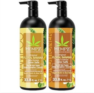 HEMPZ Shampoo & Conditioner Set - Original Floral & Banana Scent for Dry, Damaged, Color Treated Hair - Hydrating, Softening, Moisturizing Vegan Biotin for All Hair Types Duo Set - 33.8 fl oz