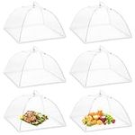 Onarway Food Serving Tents 6 Pack 17 Inch Pop-Up Encrypted Mesh Food Covers, Keep Flies Bugs Mosquitoes Away, Fine Net Screen Umbrella for Outdoors, Parties Picnics, BBQs, Reusable & Collapsible