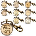 Fumete 18 Pcs Christian Keychain Bulk Bible Verse Religious Keychain Scripture Quote Inspirational Gifts Supplies for Men Women