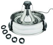 PetSafe Adjustable 360 Stainless Steel Pet Fountain, Drinking Fountain for Cats and Dogs, No Splash or Spills, Drinkwell, Charcoal