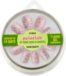 PaintLab Press-On Nails Manicure Kit, Funfetti Oval, 24-Piece Set, Long-Lasting Fake Nails with Glue, File, Prep Pad & Cuticle Stick